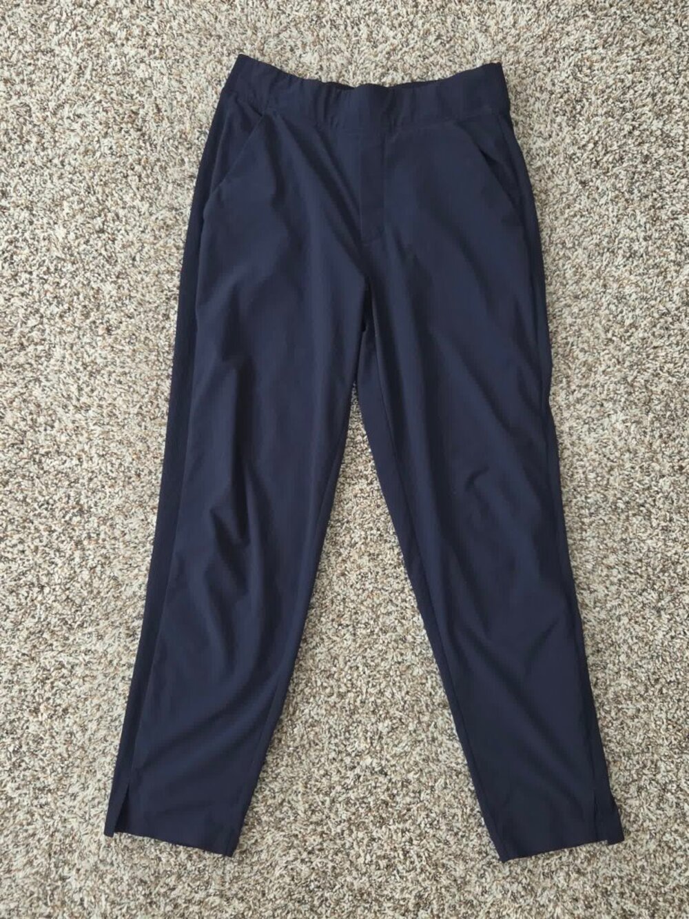 Athleta Brooklyn Ankle Pant Womens 4 Navy Featherweight Stretch Pull On Tapered